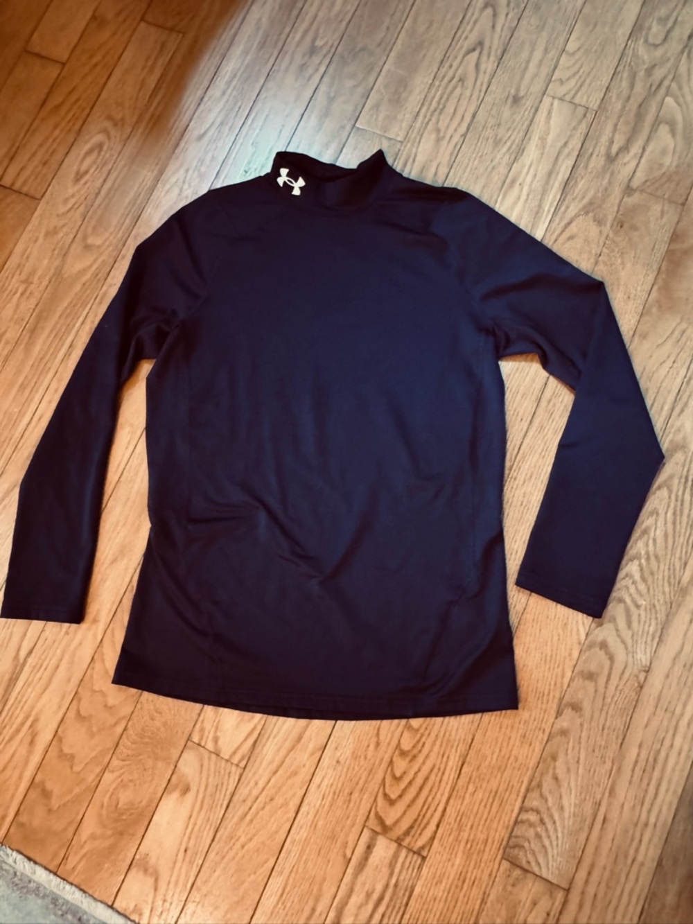 Under Armour Mens Cold Gear Compression Mock Neck Long Sleeve Fitted Navy Sz M